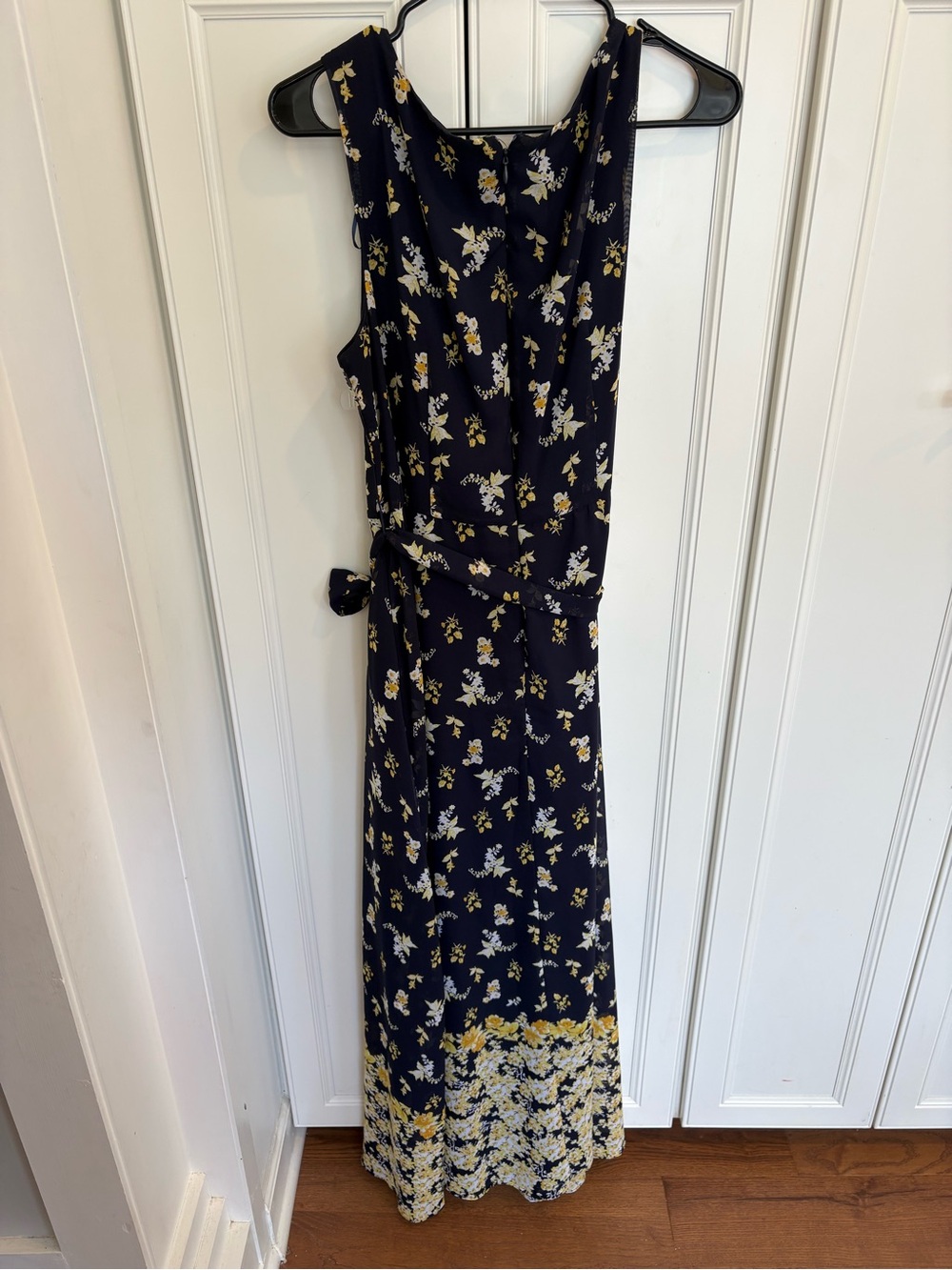 R&K Navy Maxi Dress with White and Yellow Floral Print